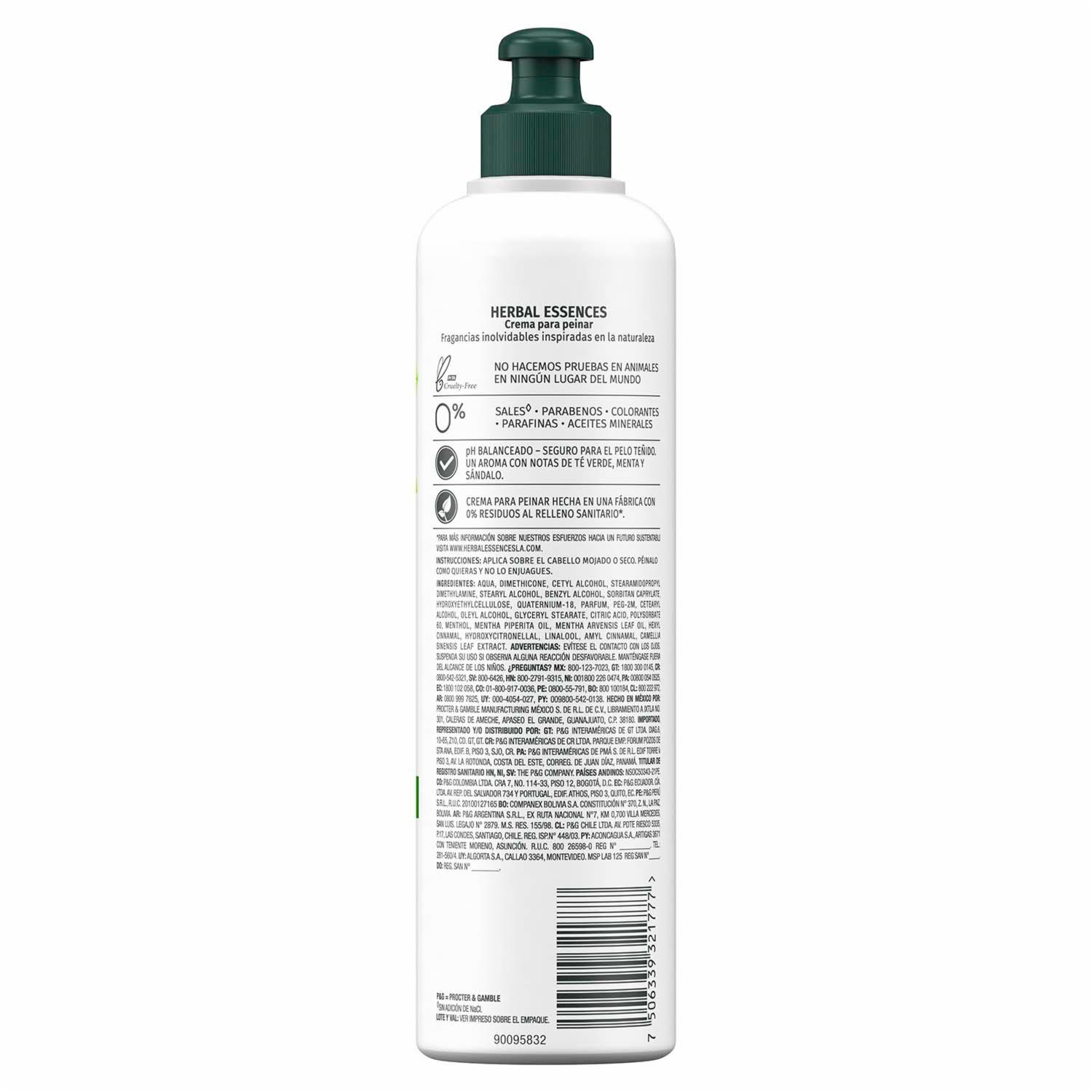 Crema Para Peinar Té verde y Menta HERBAL ESSENCES 300 Ml