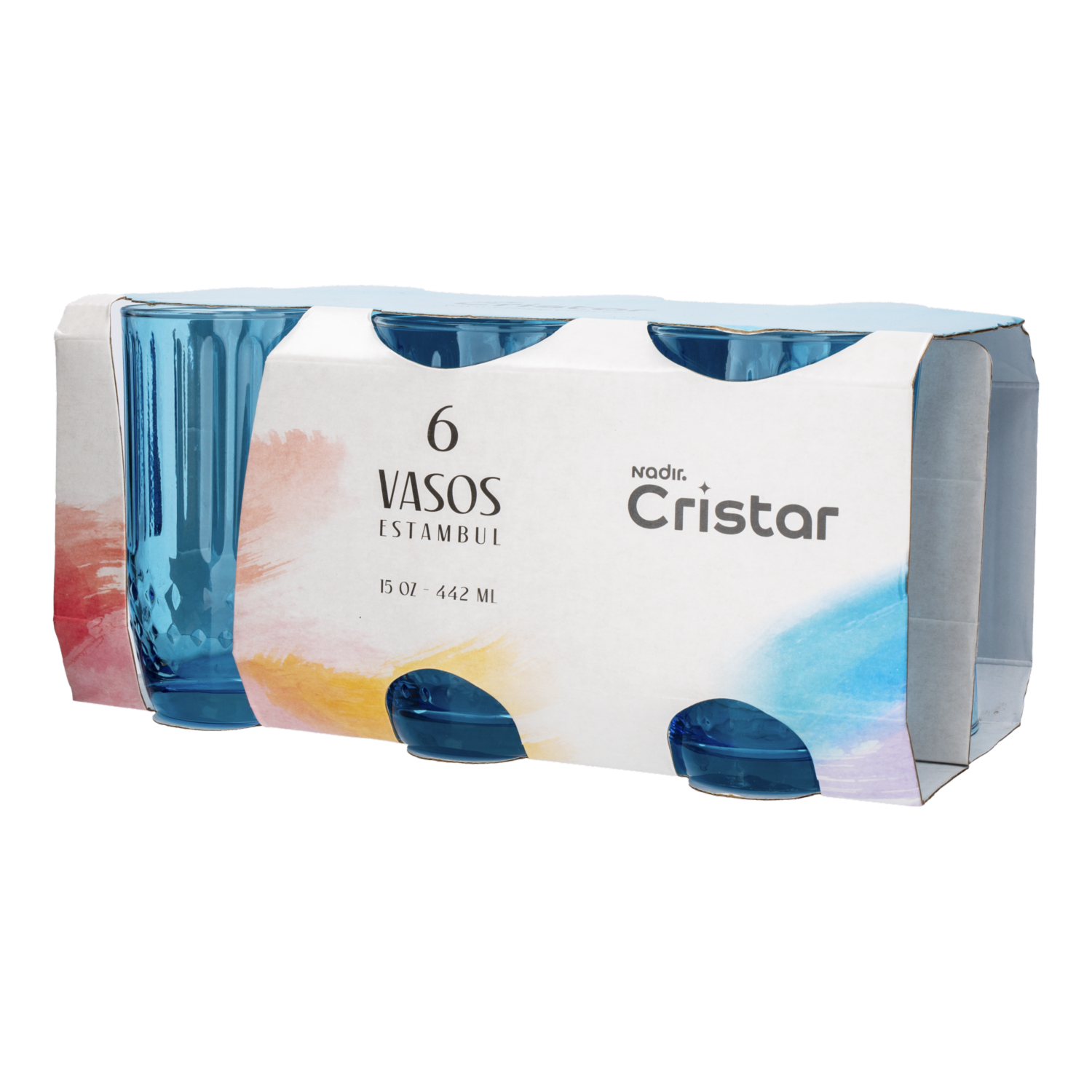 Set De Vasos De Vidrio Para Bebidas Colección Estambul CRISTAR 6 X 442 Ml