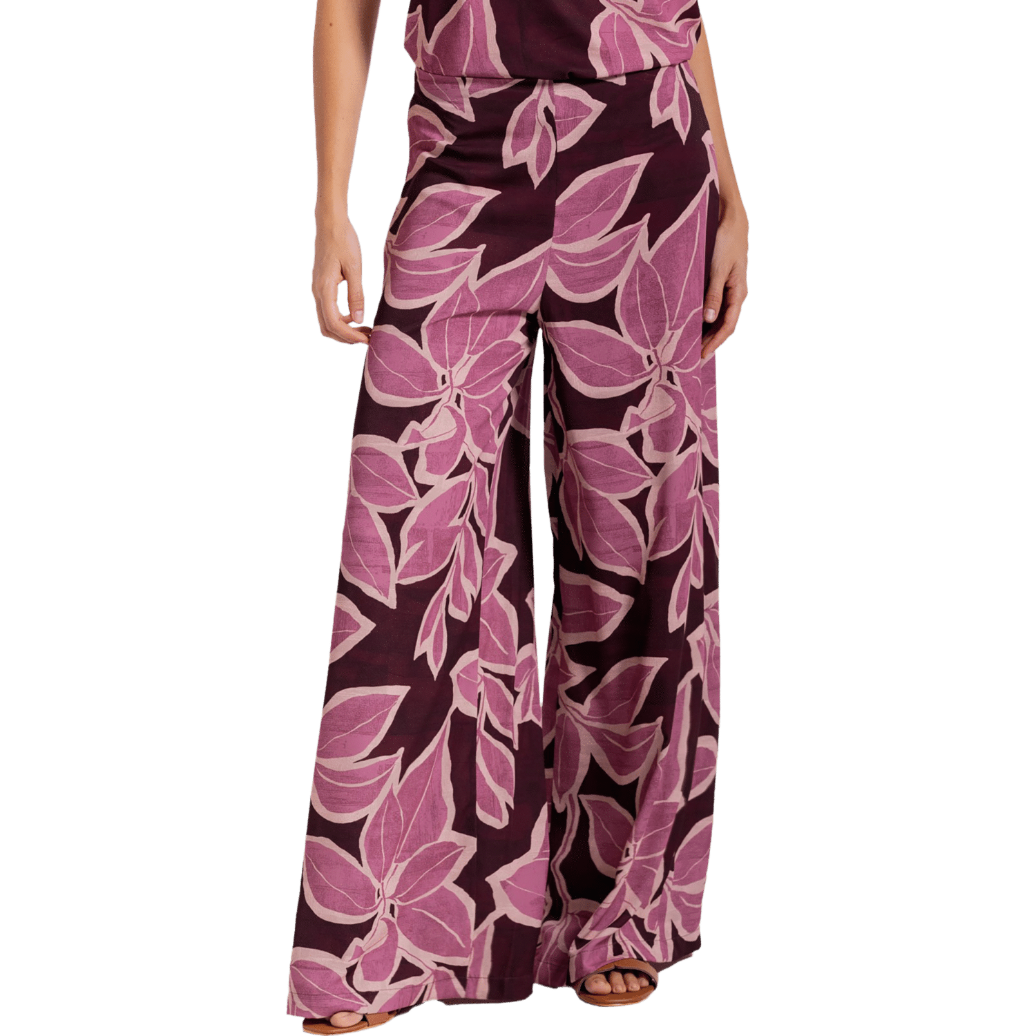 Pantalón Basta Ancha Con Pretina Estampado Flores ARKITECT