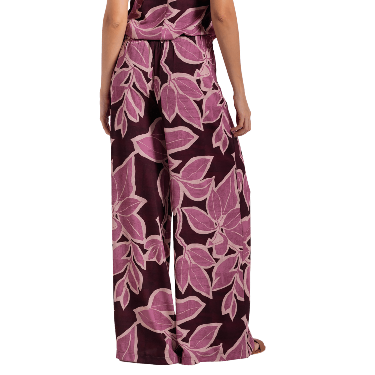 Pantalón Basta Ancha Con Pretina Estampado Flores ARKITECT