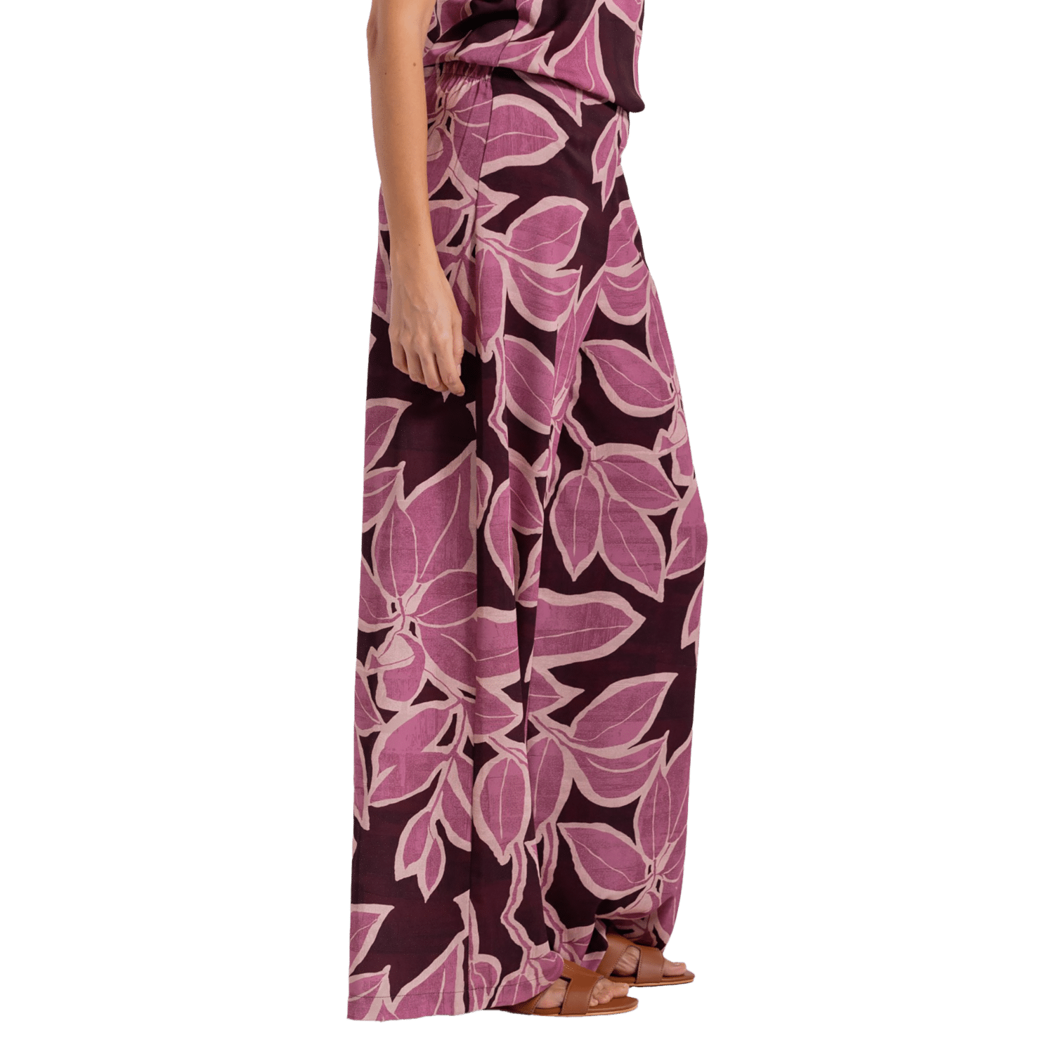 Pantalón Basta Ancha Con Pretina Estampado Flores ARKITECT