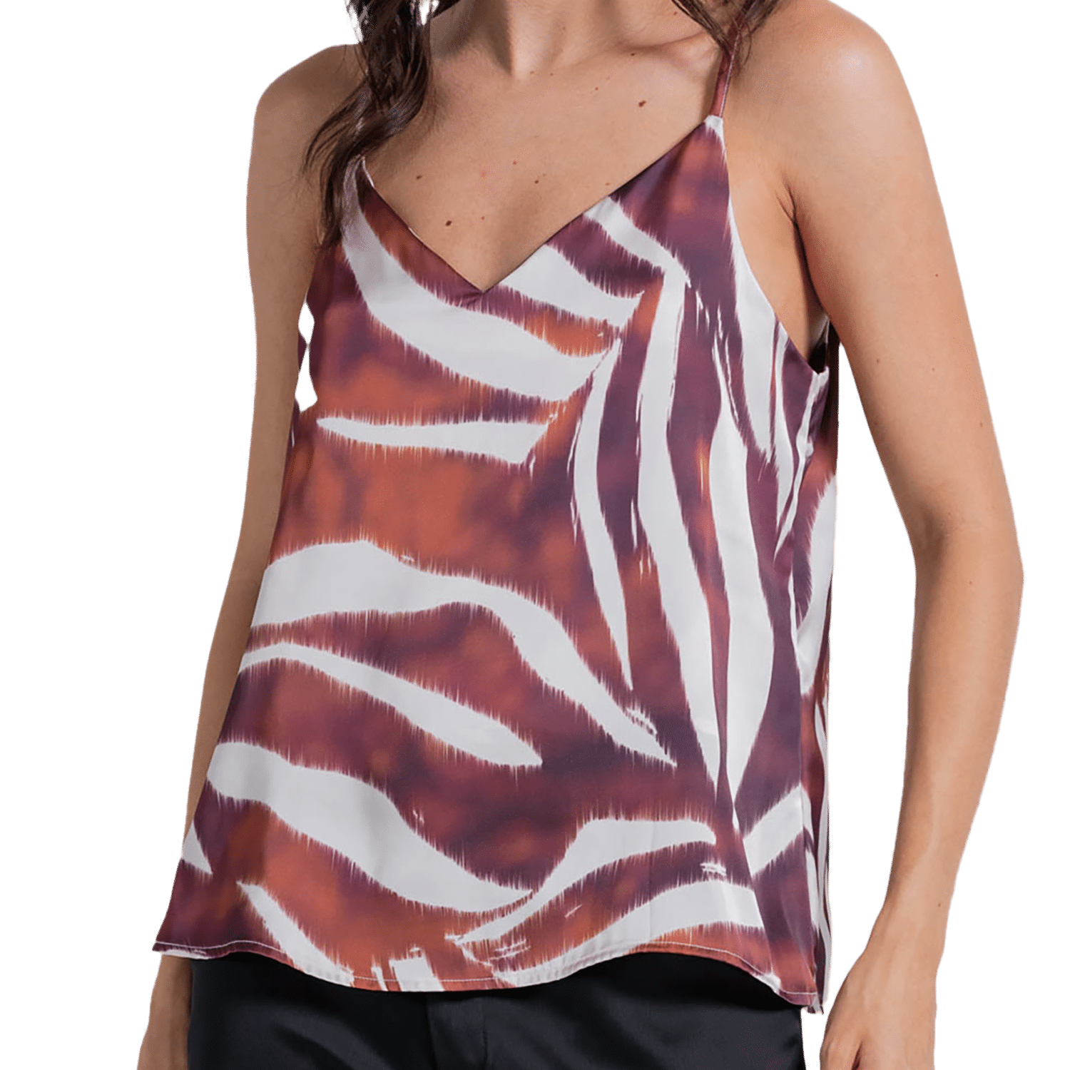 Blusa Sin Mangas Escote En V Estampada Prints Rayas ARKITECT