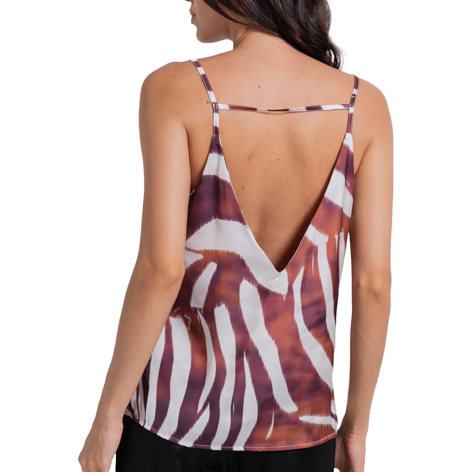 Blusa Sin Mangas Escote En V Estampada Prints Rayas ARKITECT