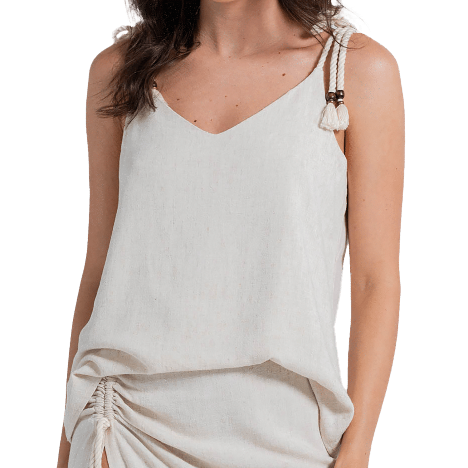 Blusa Tiras Delgadas Con Cordón Cuello En V ARKITECT