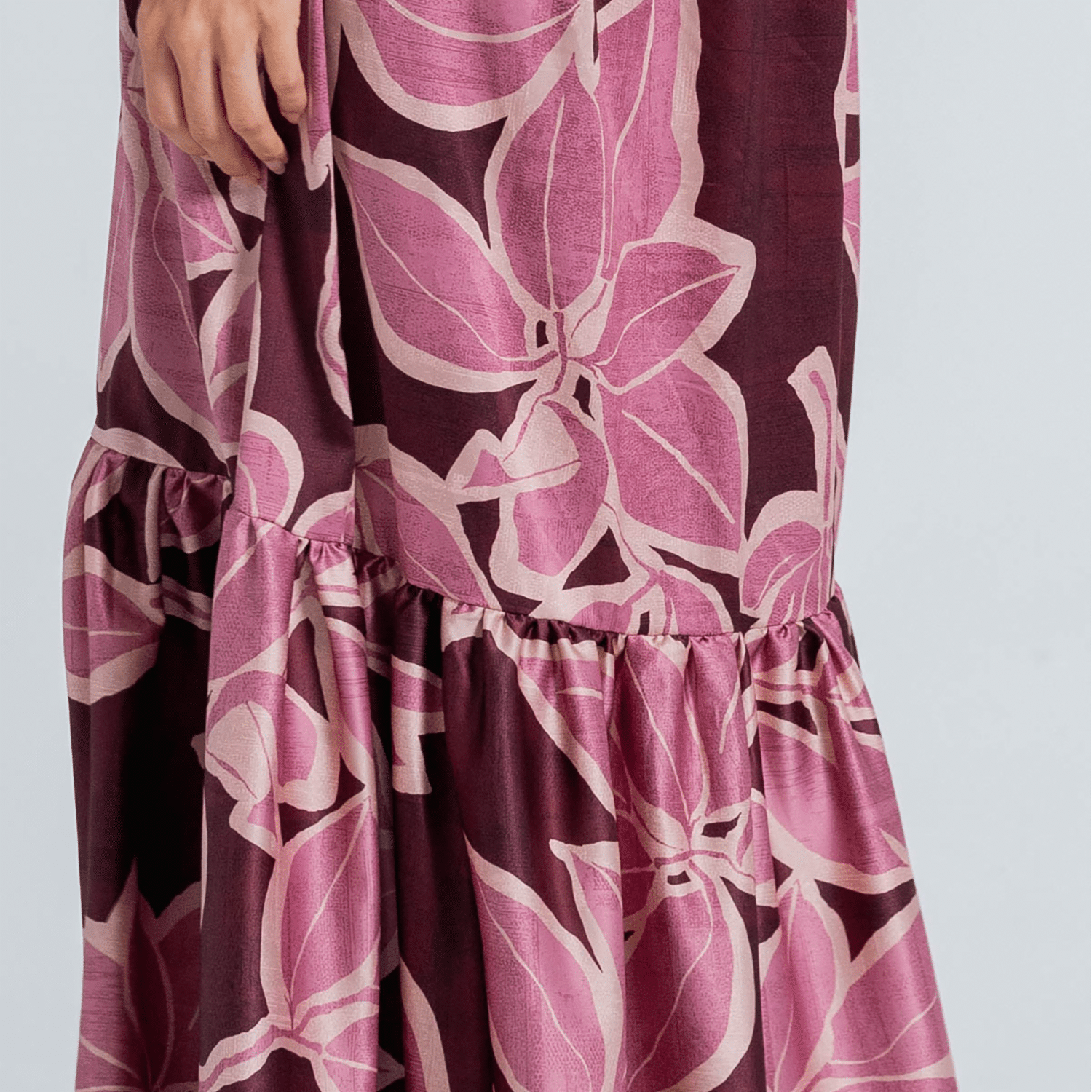 Vestido Largo Un Hombro Estampado Flores ARKITECT