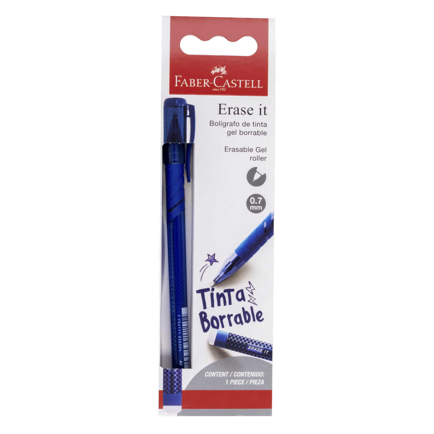 Bolígrafo Borrable Azul FABER CASTELL 0.7 Milímetros