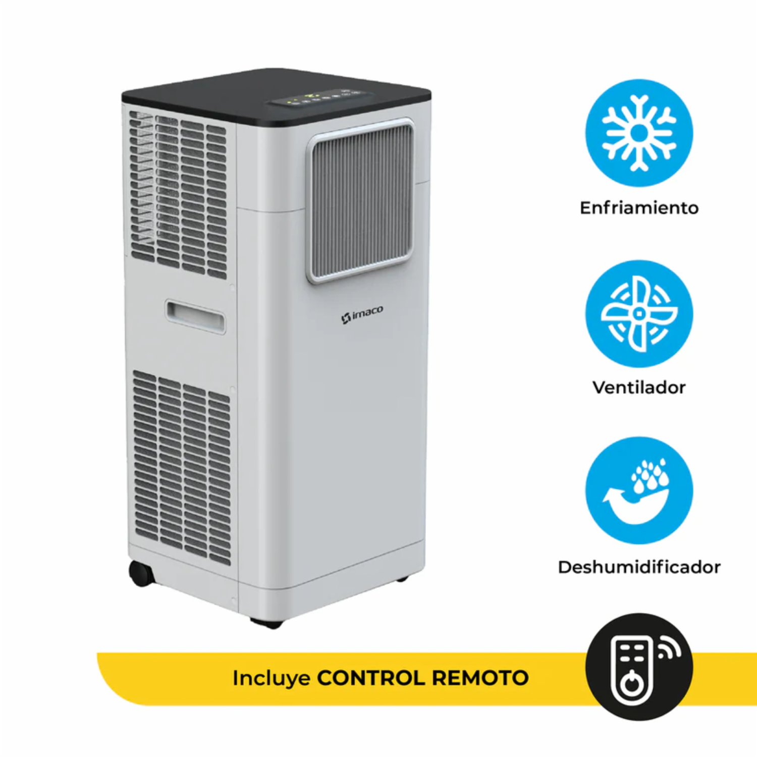Aire Acondicionado Portátil Modelo AC7000 IMACO 6500 BTU
