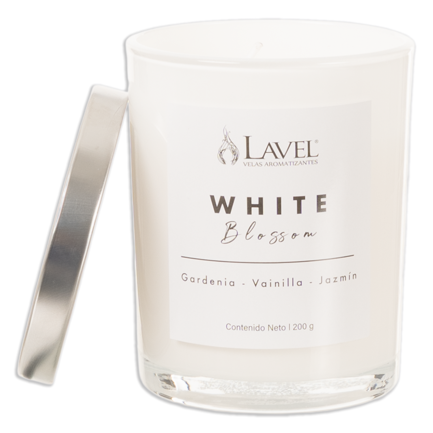 Vela Con Tapa White LAVEL 200 G