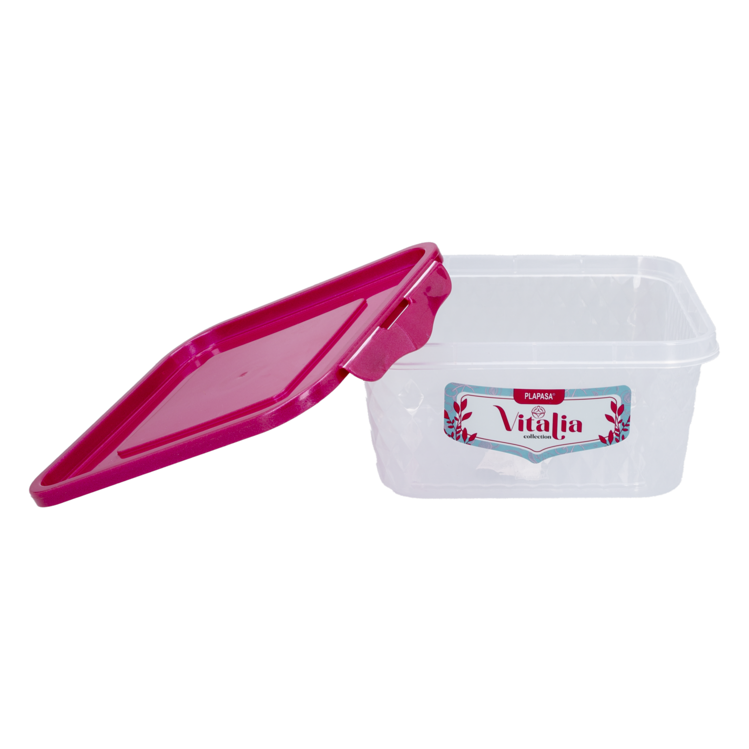 Repostero Click N2 Con Tapa  Burdeos Perlado Vitalia PLAPASA 1 Litro