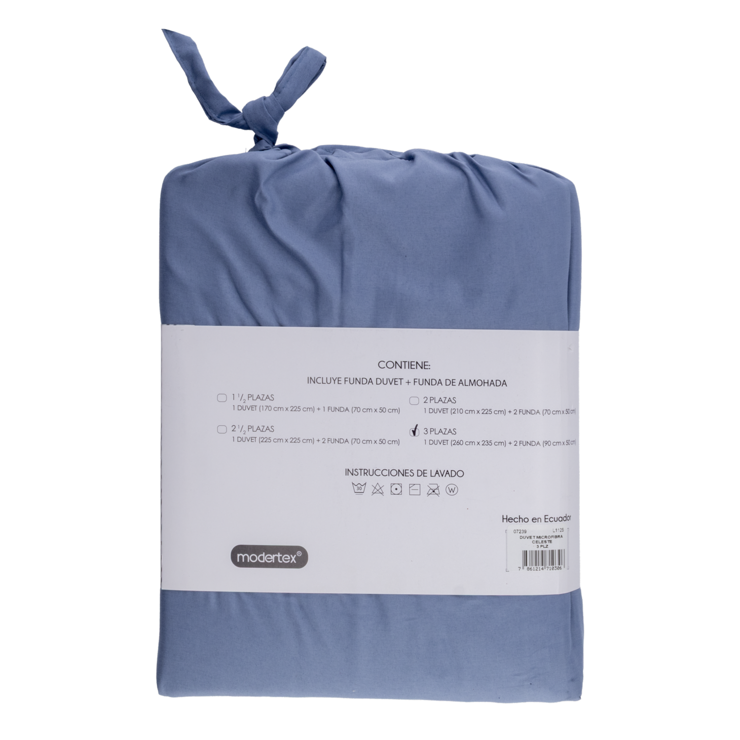 Duvet Microfibra Celeste MODERTEX 2 1/2 Plazas