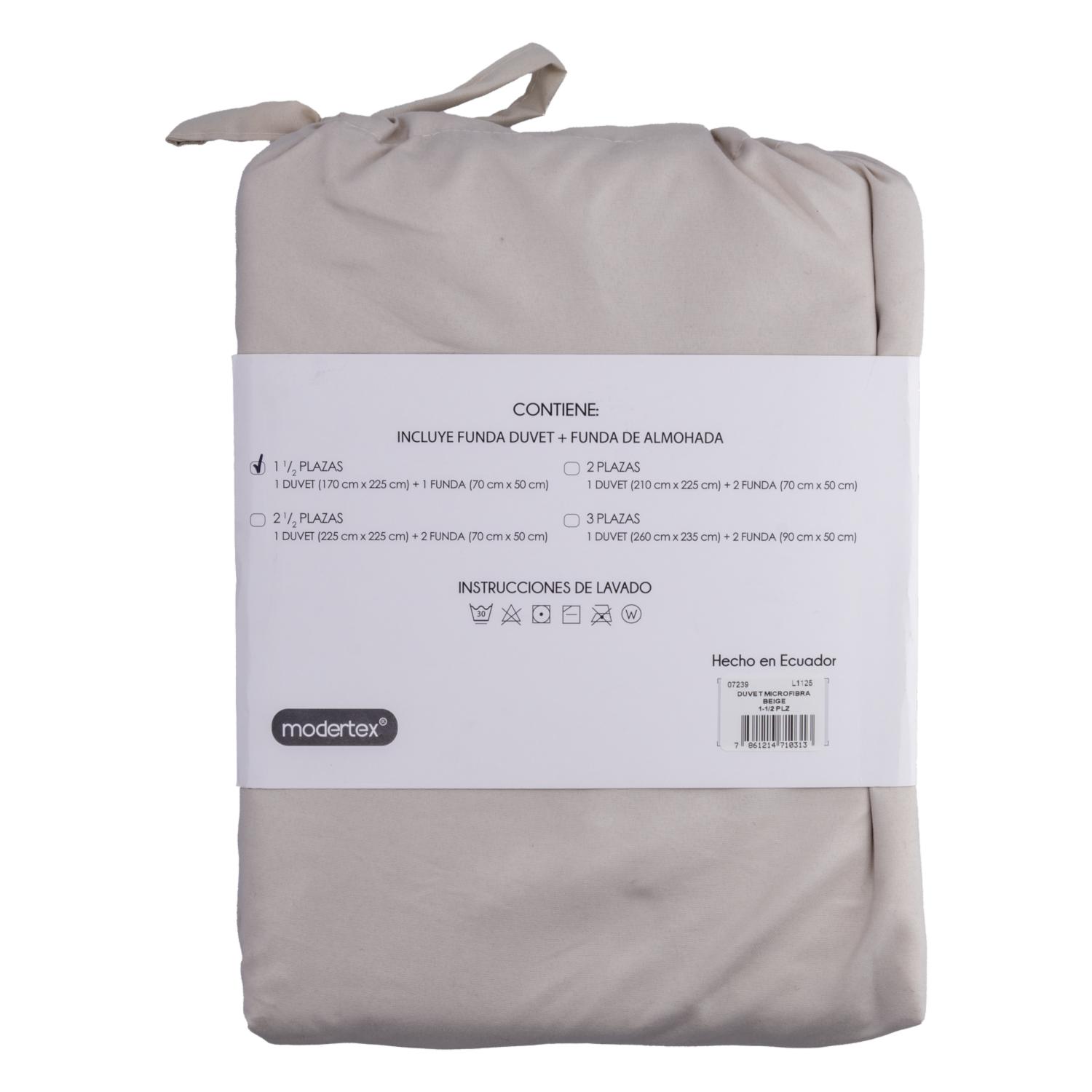 Duvet Microfibra Beige MODERTEX 3 Plazas