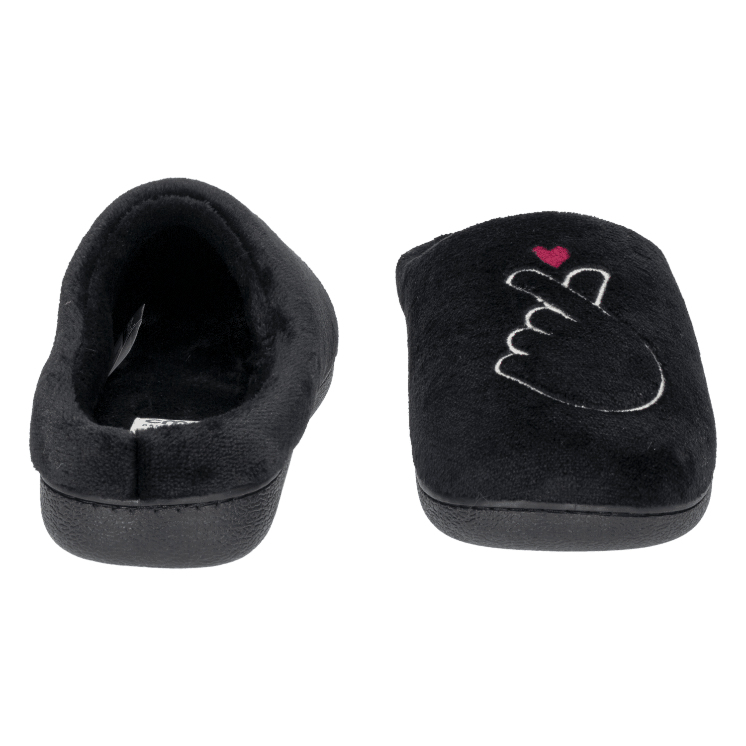 Pantuflas Capellada De Felpa Bordada Manos Corazón Suela Antideslizante Y Confortable CM ORIGINAL