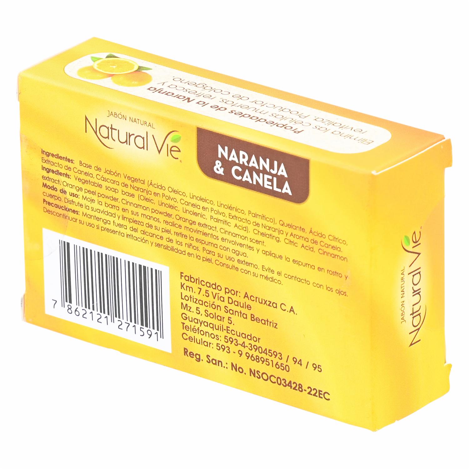 Jabón En Barra Naranja Y Canela NATURAL VÍE 125 G
