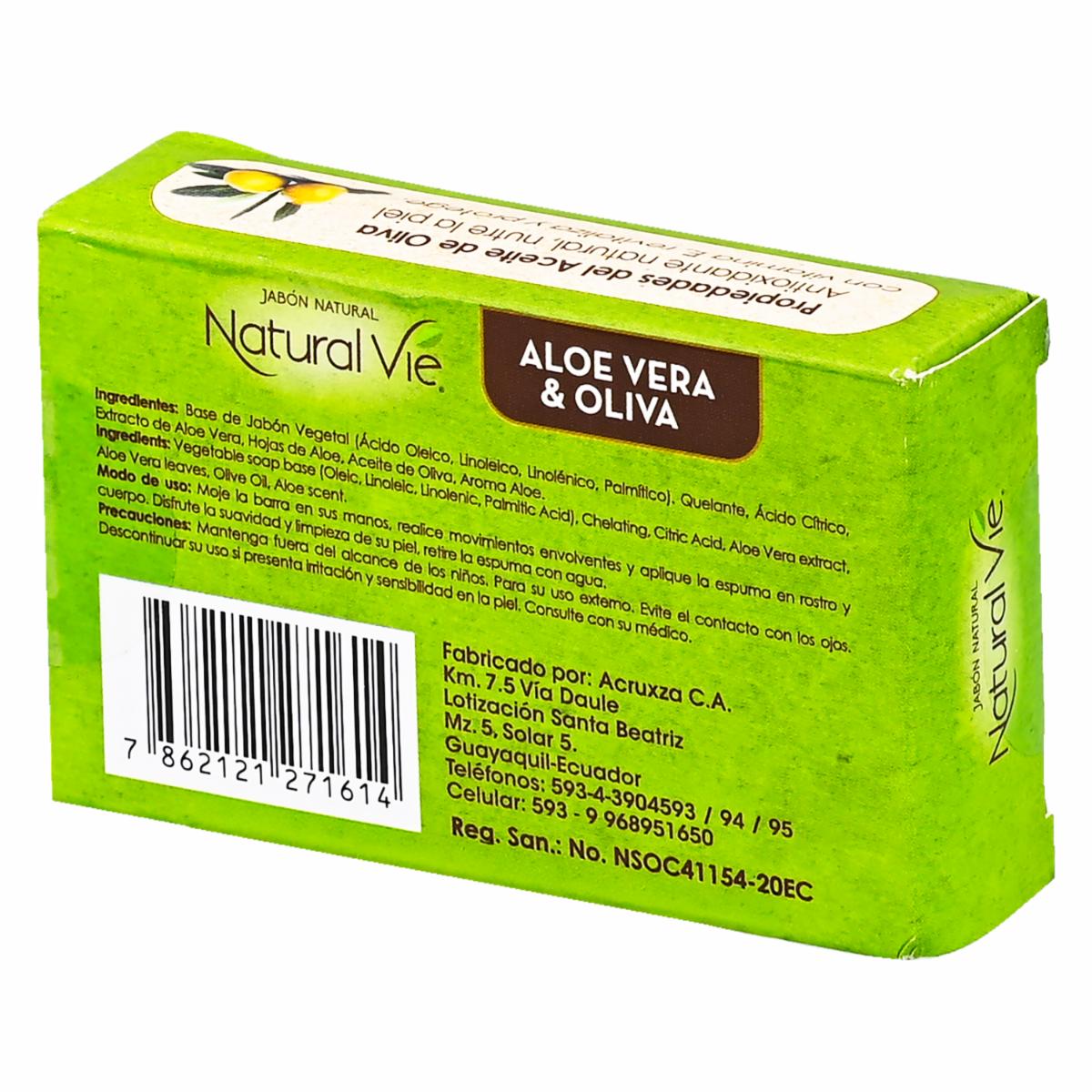 Jabón De Tocador Con Aloe Vera Y Oliva NATURAL VÍE 125 G
