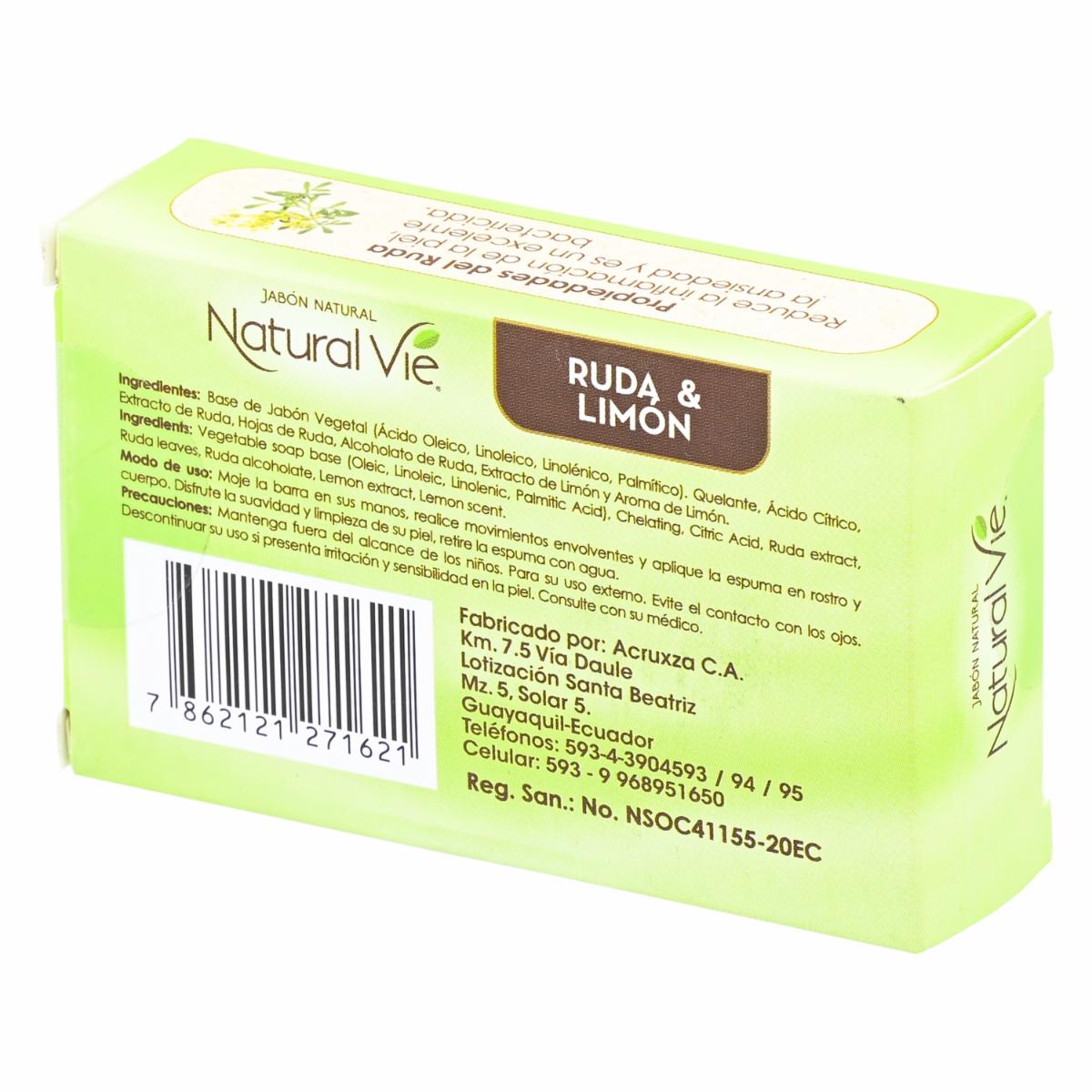 Jabón En Barra Ruda Y Limón NATURAL VÍE 125 G