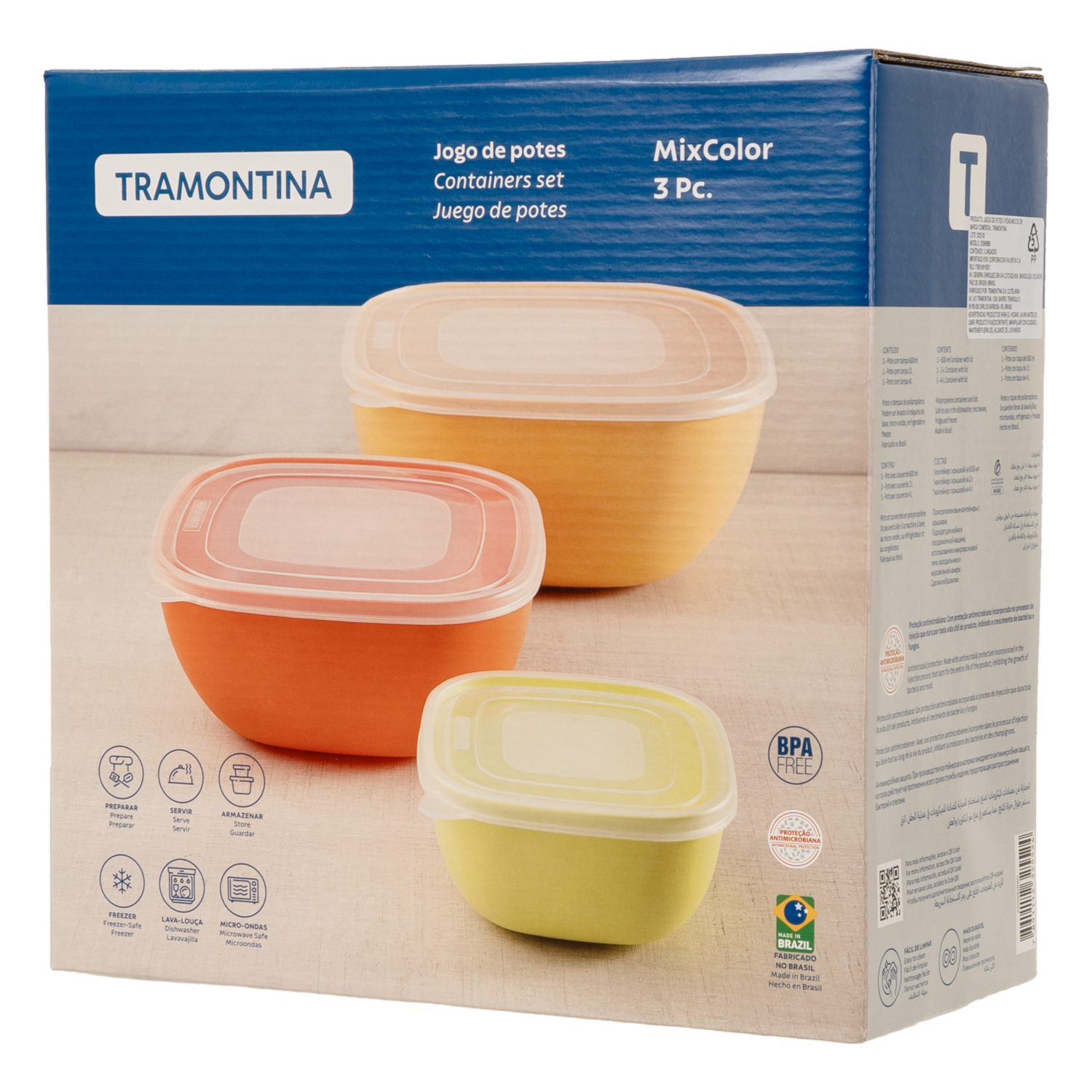 Set Reposteros Varios Colores 3 Piezas TRAMONTINA 6.6 Litros