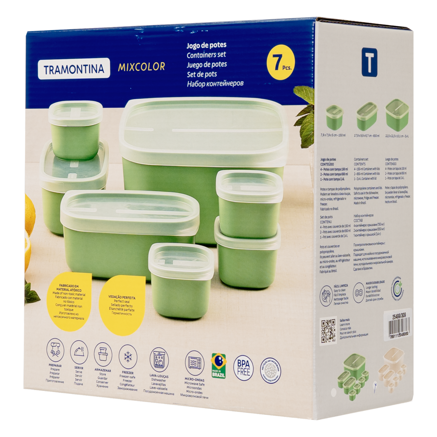 Set Reposteros Varios Colores 7 Piezas TRAMONTINA 5.3 Litros