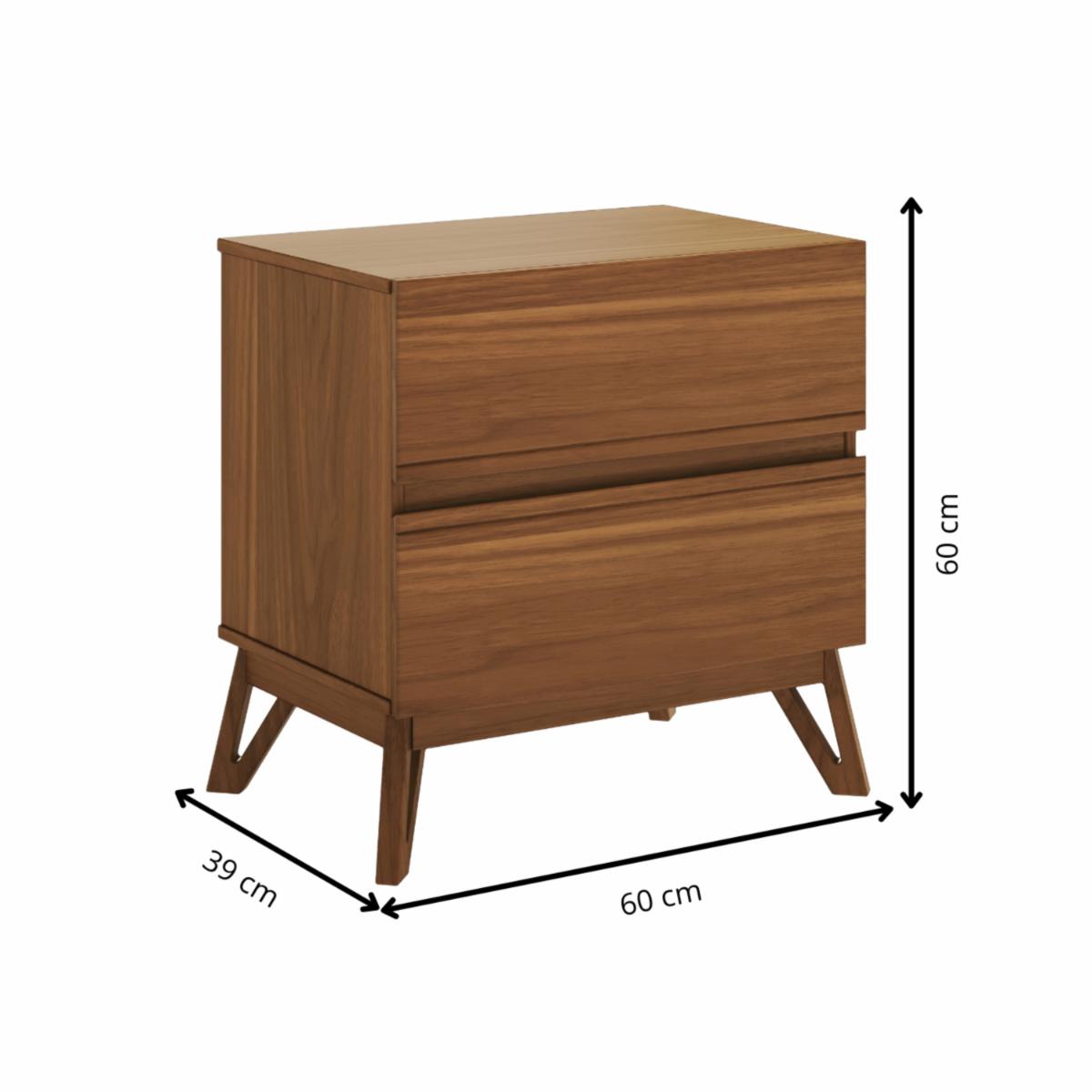 Mesa De Noche Con 2 Cajones TREBOLL MDF