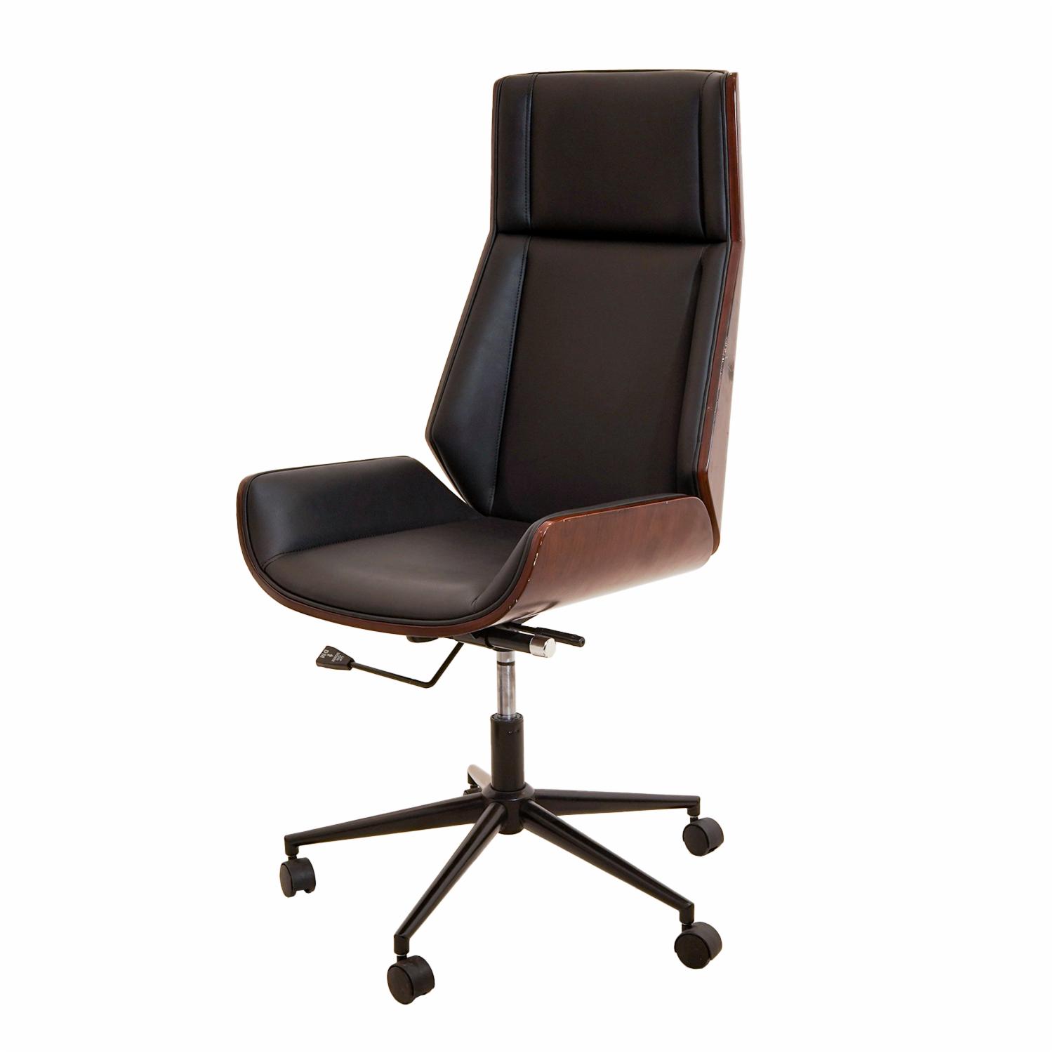Silla De Oficina Ejecutiva Negra FREE HOME Cuerina