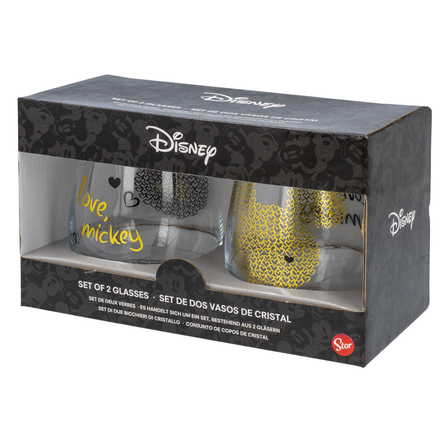 Set Vasos De Vidrio Mickey DISNEY 2 Piezas