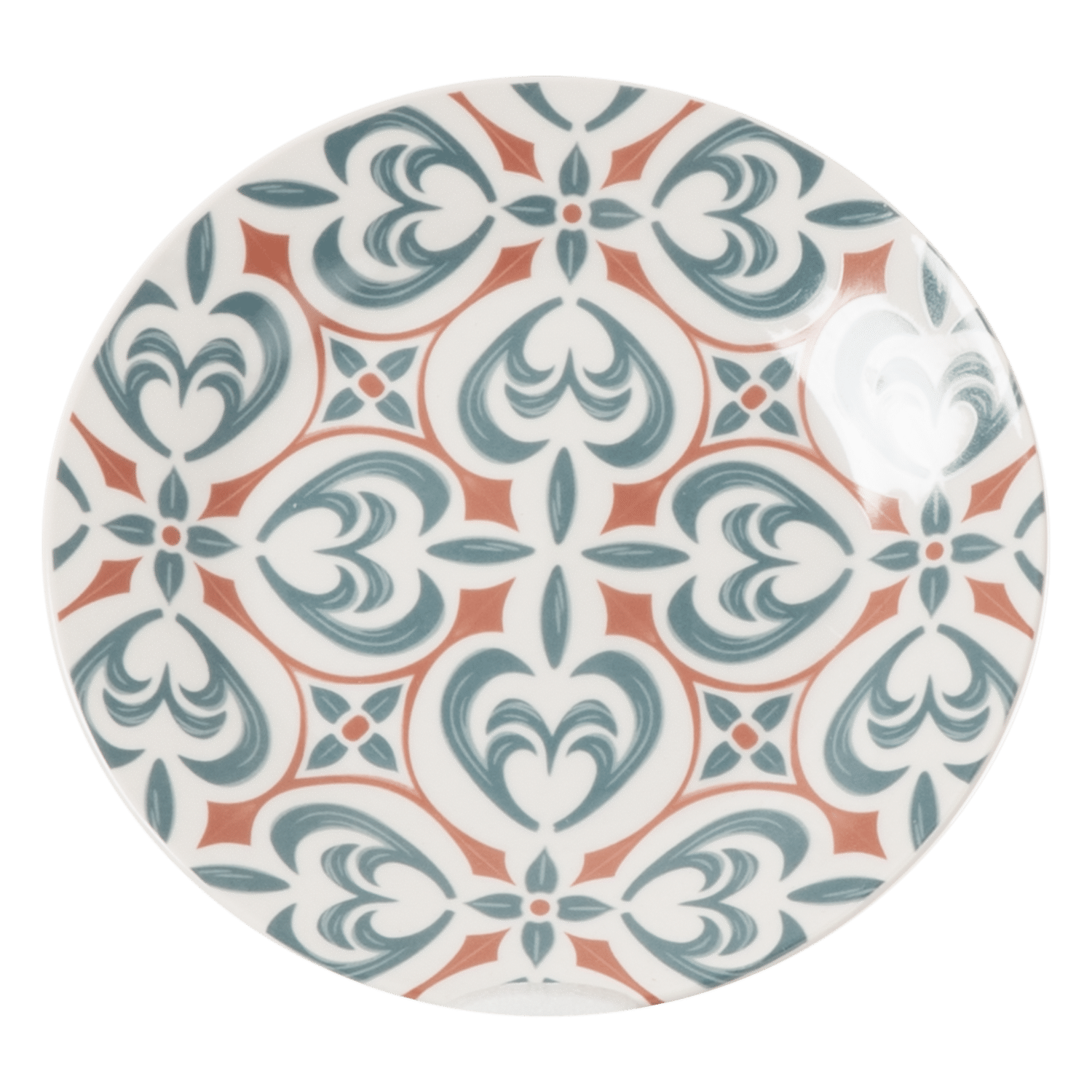 Vajilla Diseño Azul Con Rojo Opaco FREE HOME 16 Piezas