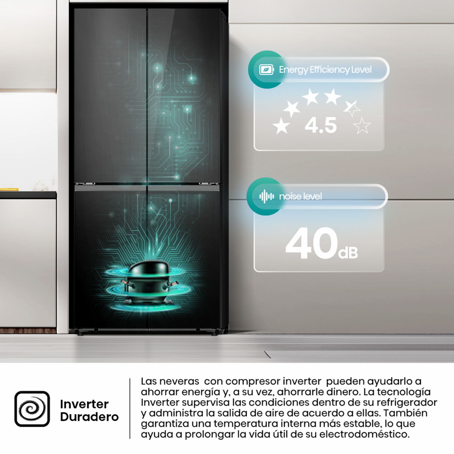 Refrigeradora Side By Side Black Glass HISENSE 568 Litros