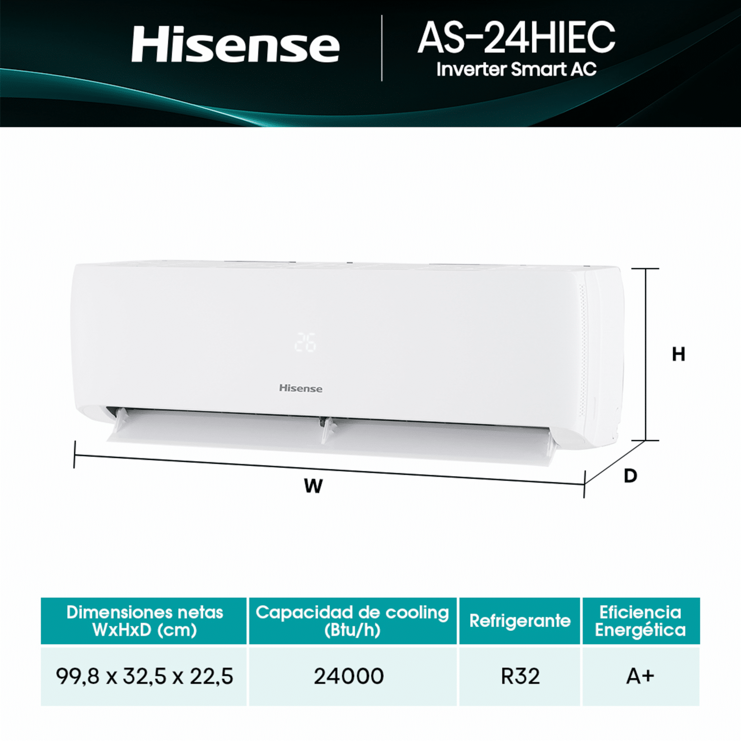 Aire Acondicionado De Pared HISENSE 24000 BTU