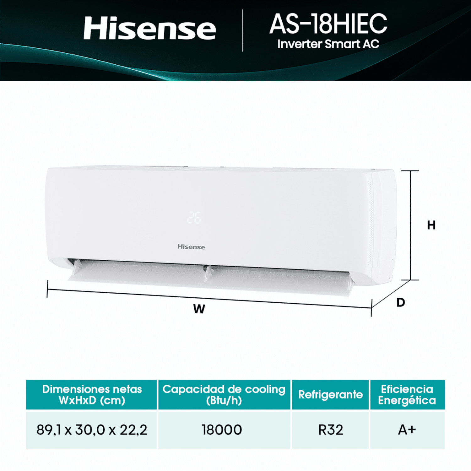 Aire Acondicionado De Pared HISENSE 18000 BTU