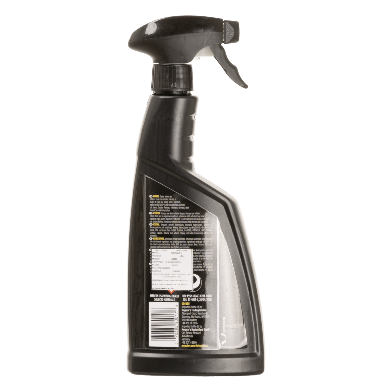Limpia Tapicería Carpet Celaner De Automóvil MEGUIAR’S Alto 27 7Cm /Ancho10 8 Cm
