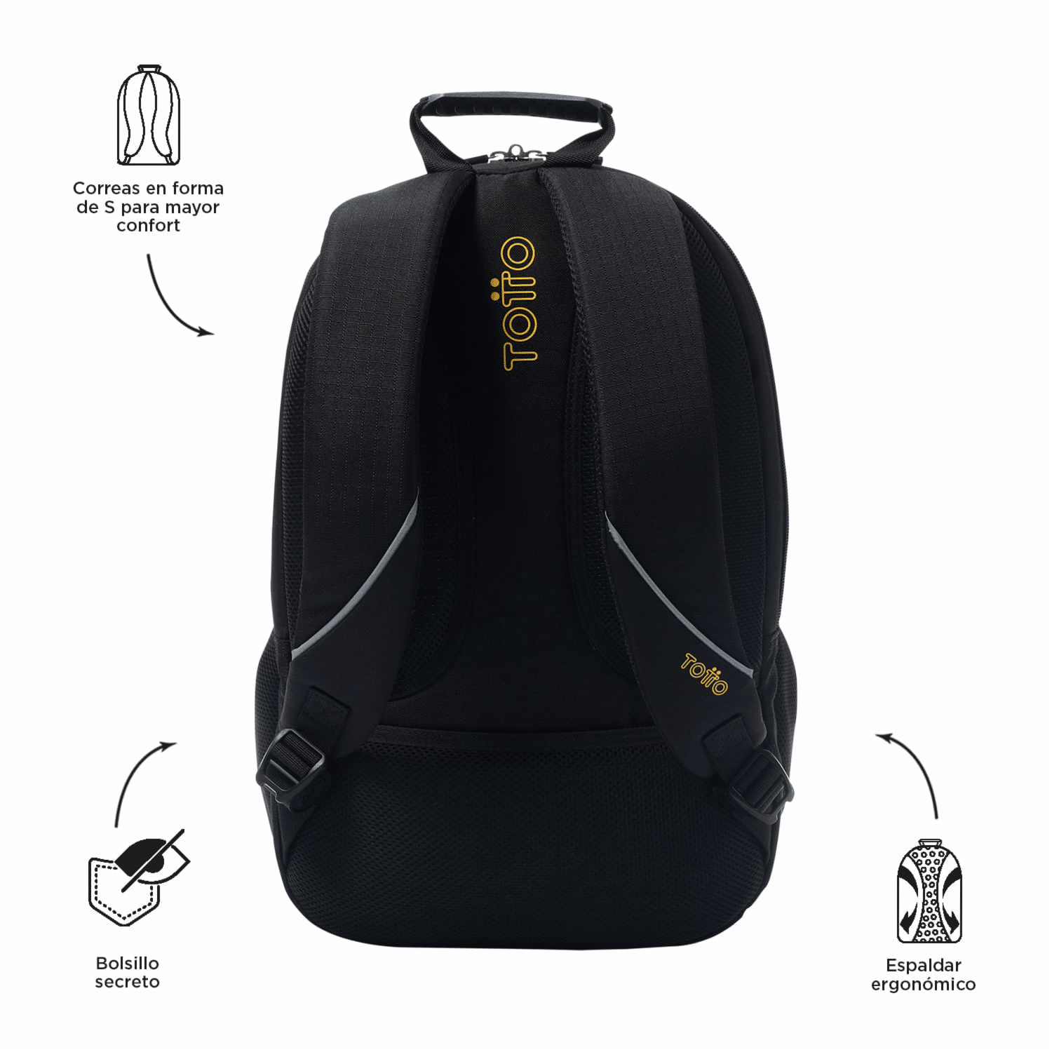 Mochila Pc Unisex Cambri 2.0 TOTTO Negro