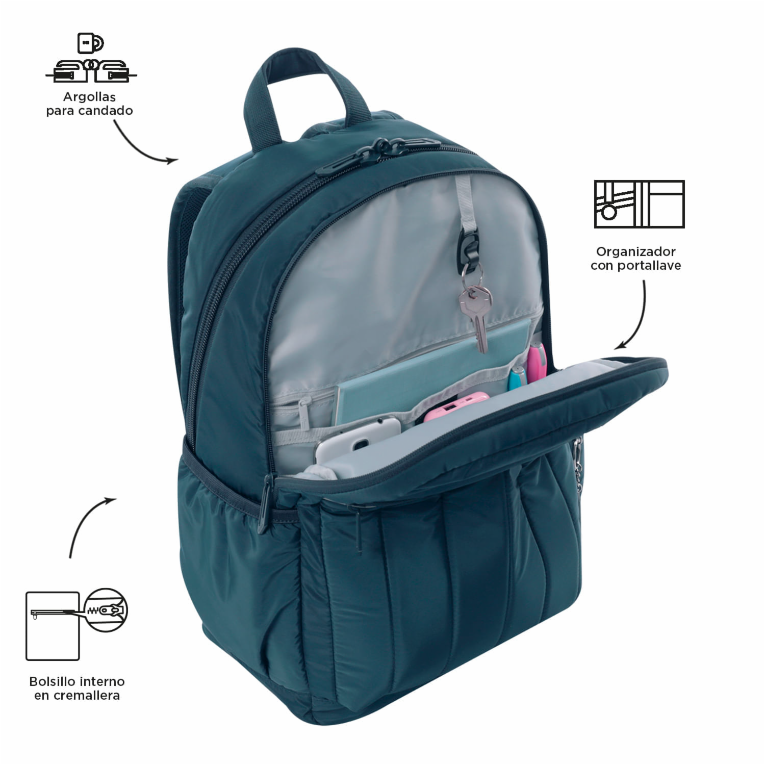 Mochila Pc Moda Mujer Plaine TOTTO Azul