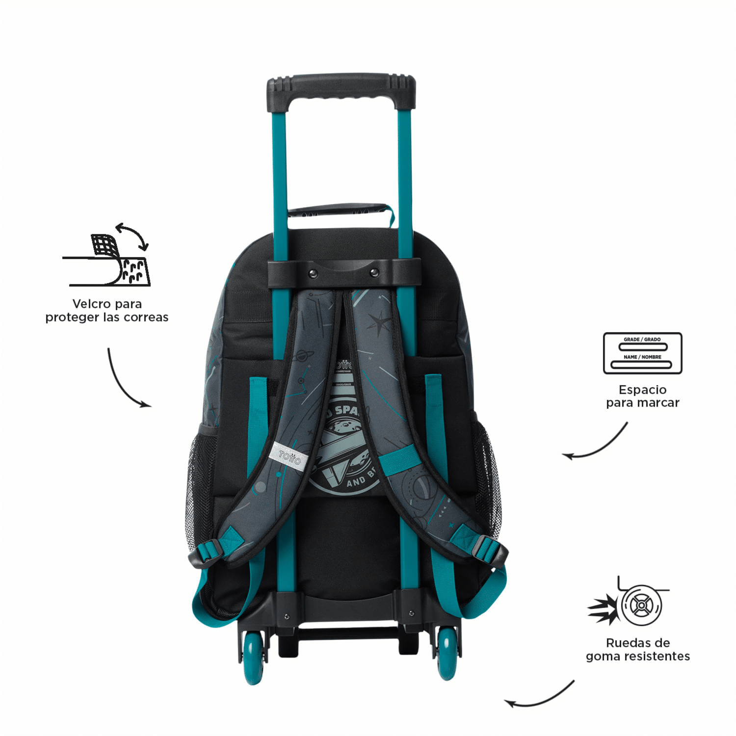 Mochila Ruedas Infantil Niño Apolo TOTTO Estampado