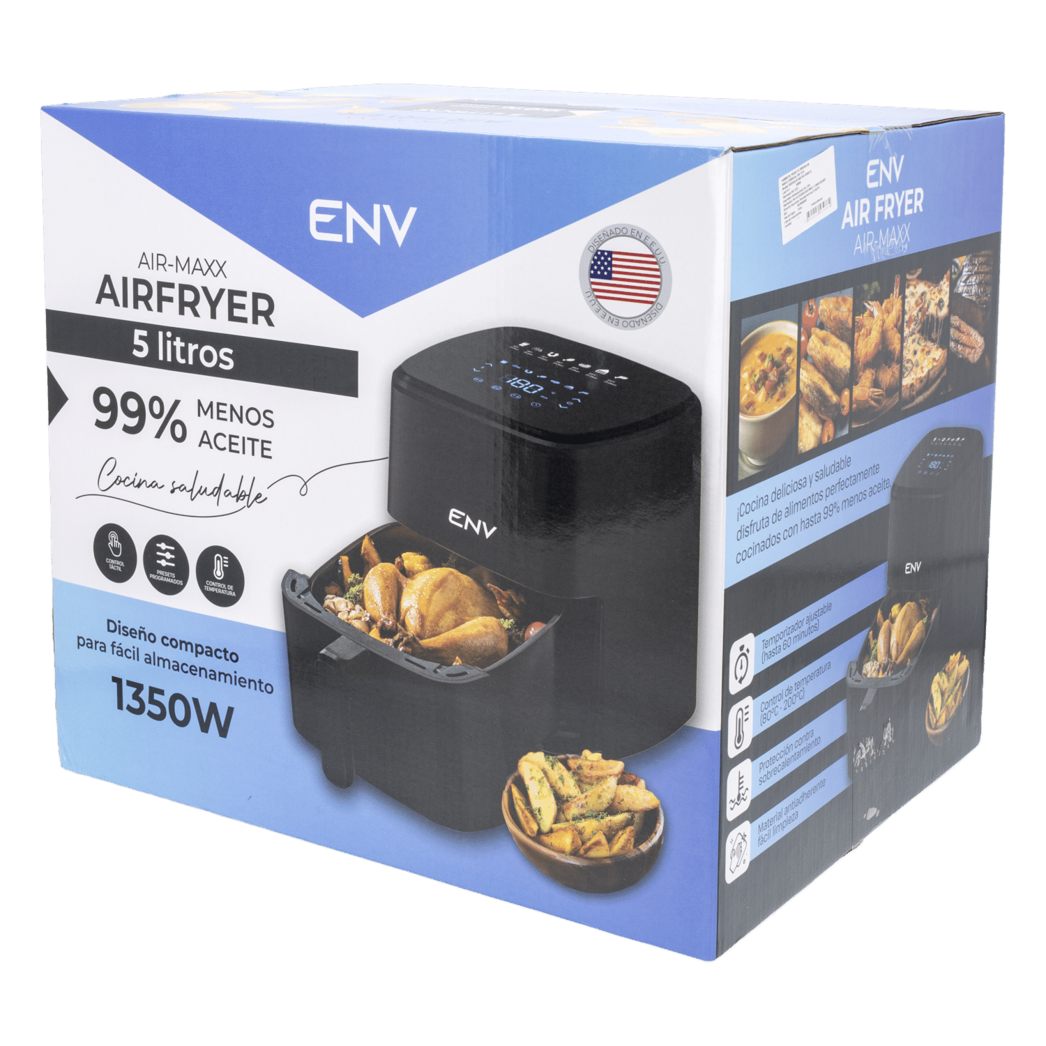 Air Fryer Digital De 1350 Watts ENV 5 Litros