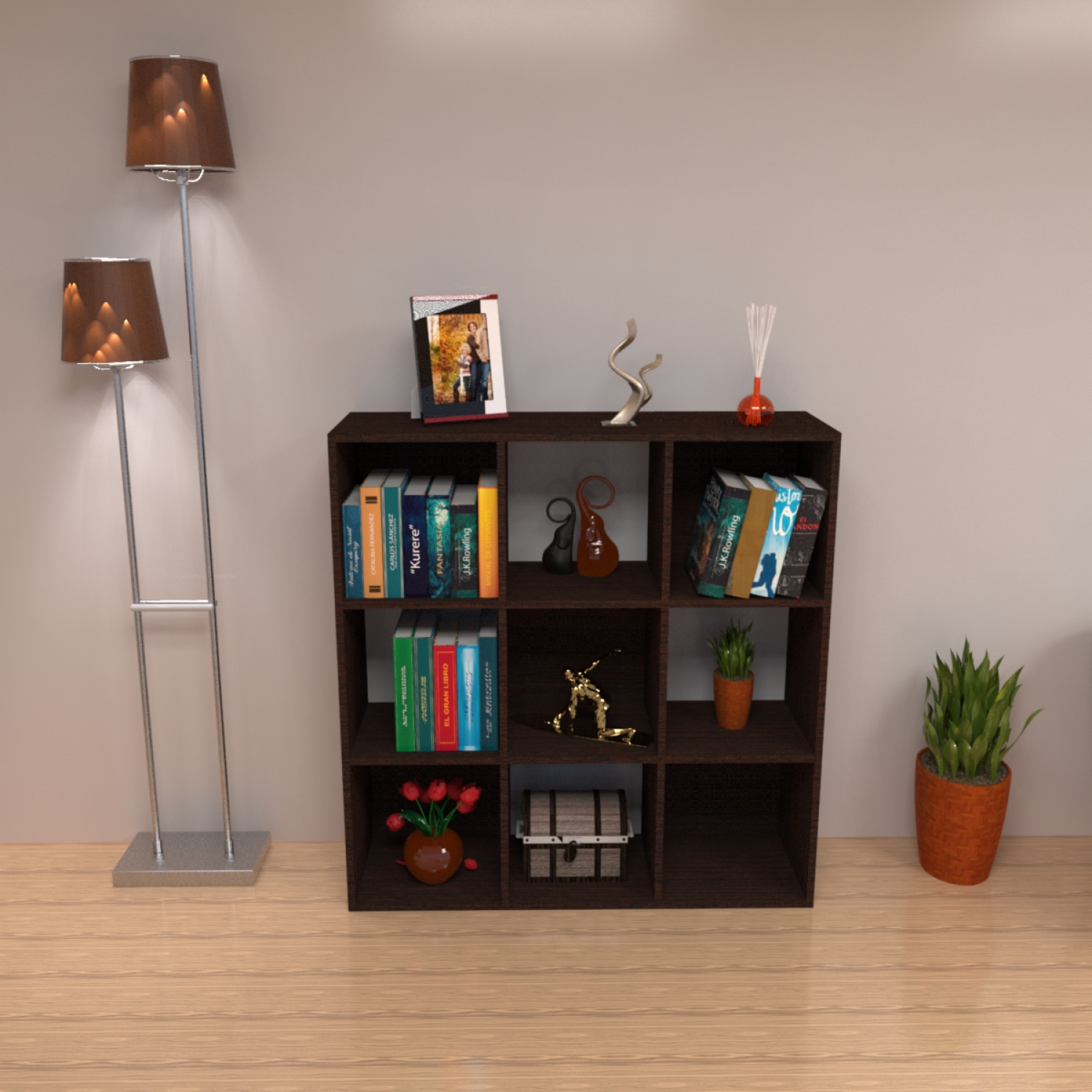 Biblioteca 9 Cubos Wengue MUEBLE FÁCIL