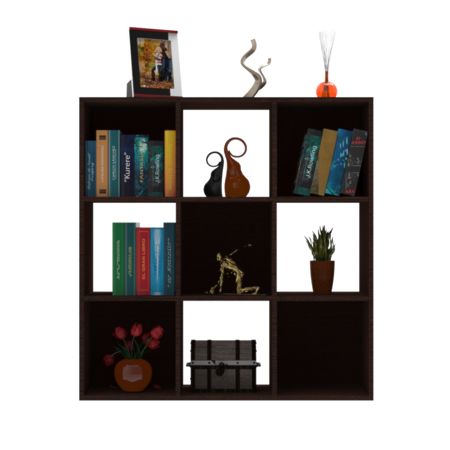 Biblioteca 9 Cubos Wengue MUEBLE FÁCIL