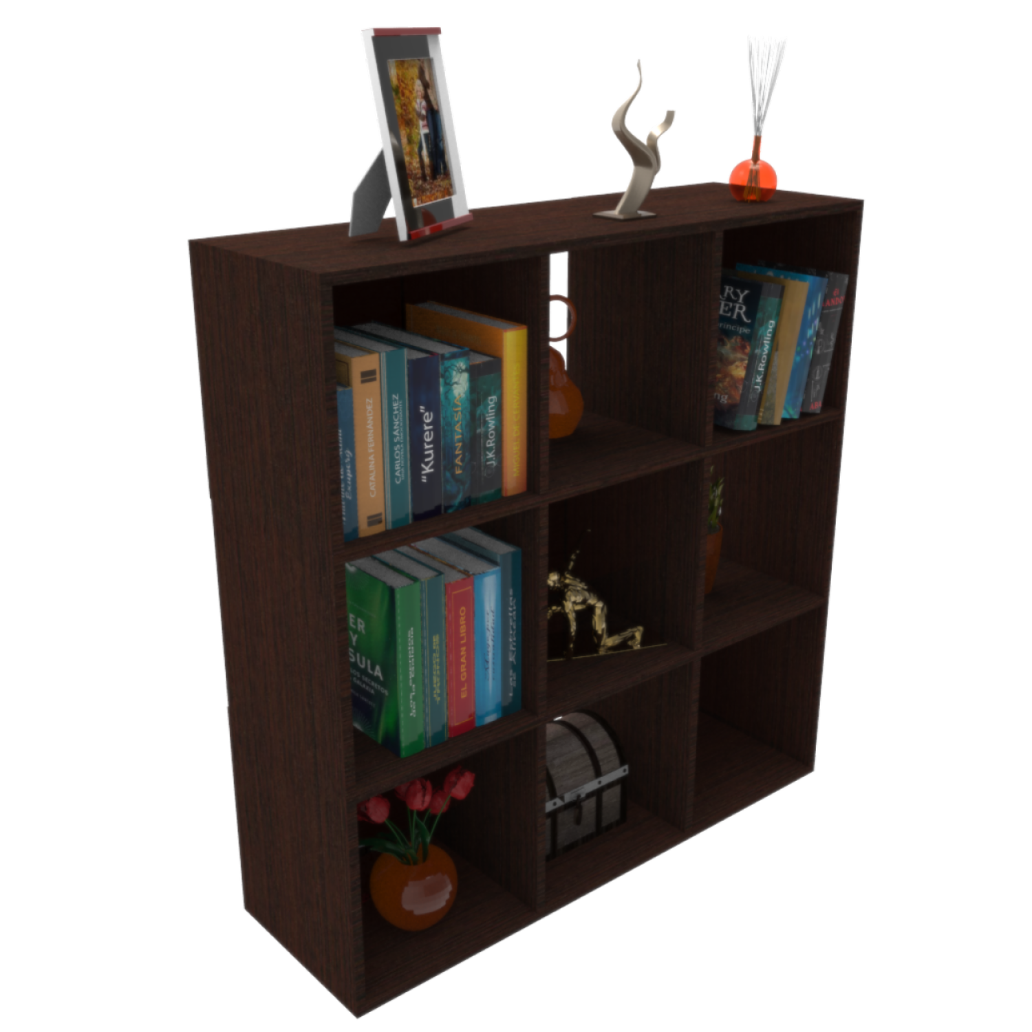 Biblioteca 9 Cubos Wengue MUEBLE FÁCIL