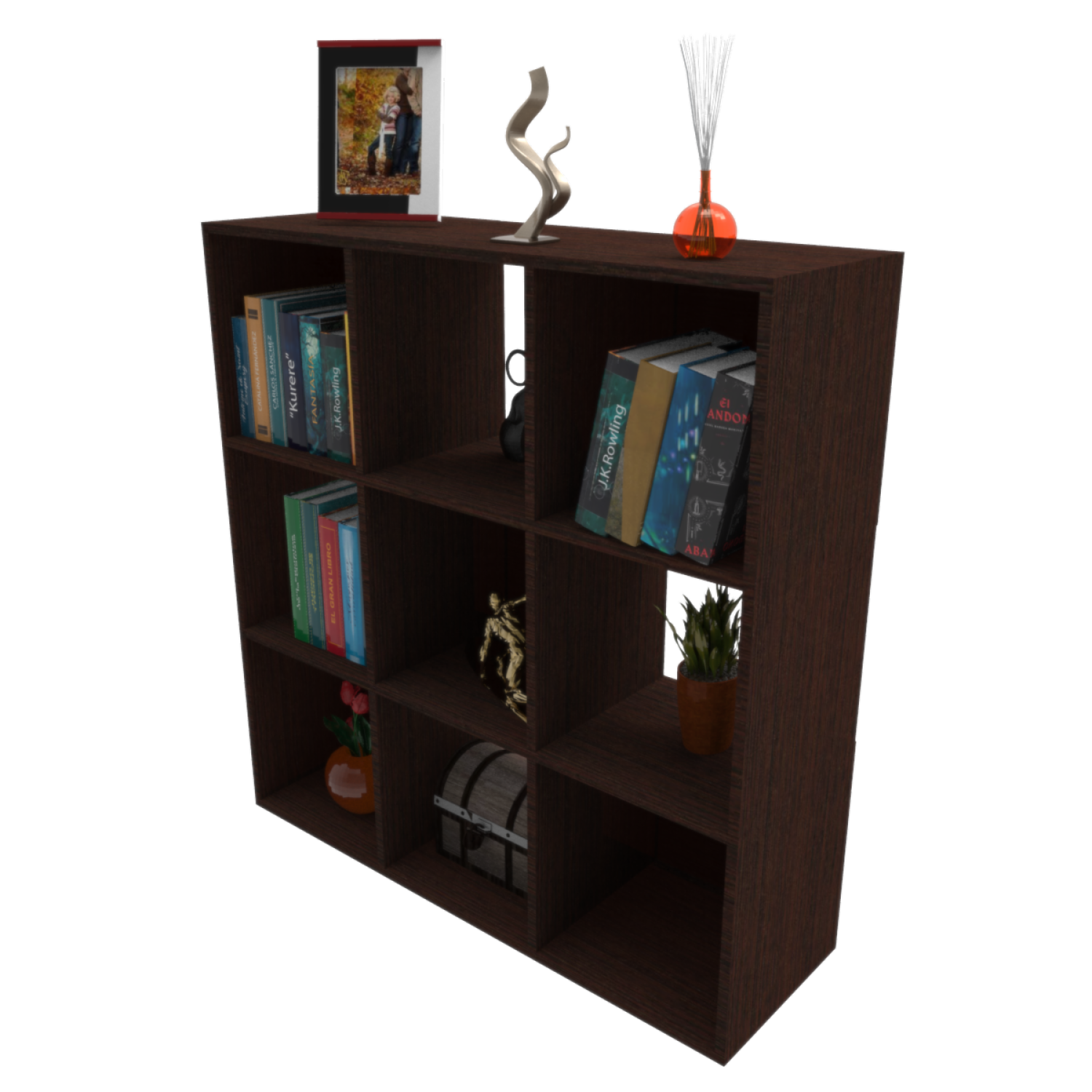 Biblioteca 9 Cubos Wengue MUEBLE FÁCIL