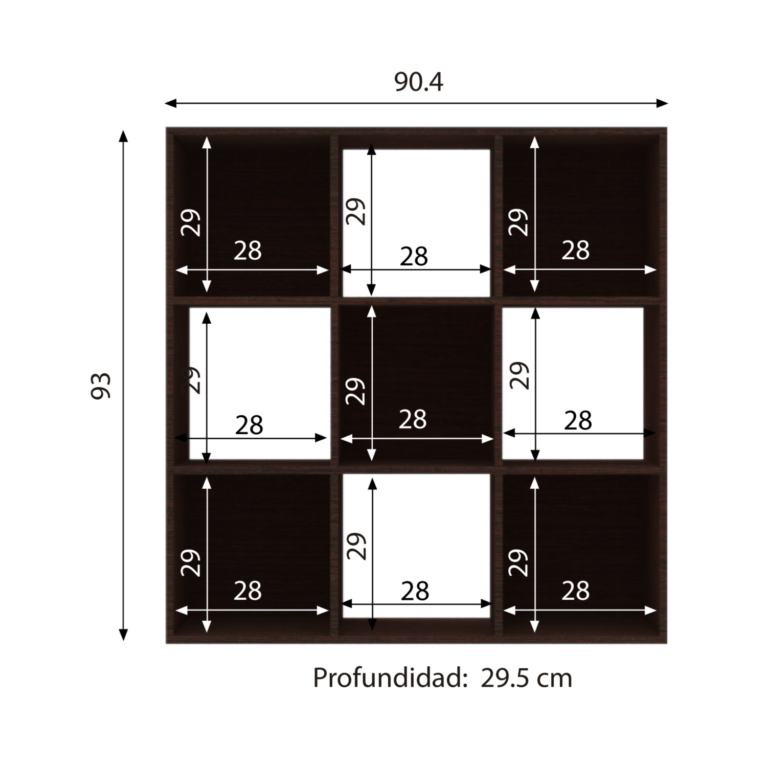 Biblioteca 9 Cubos Wengue MUEBLE FÁCIL