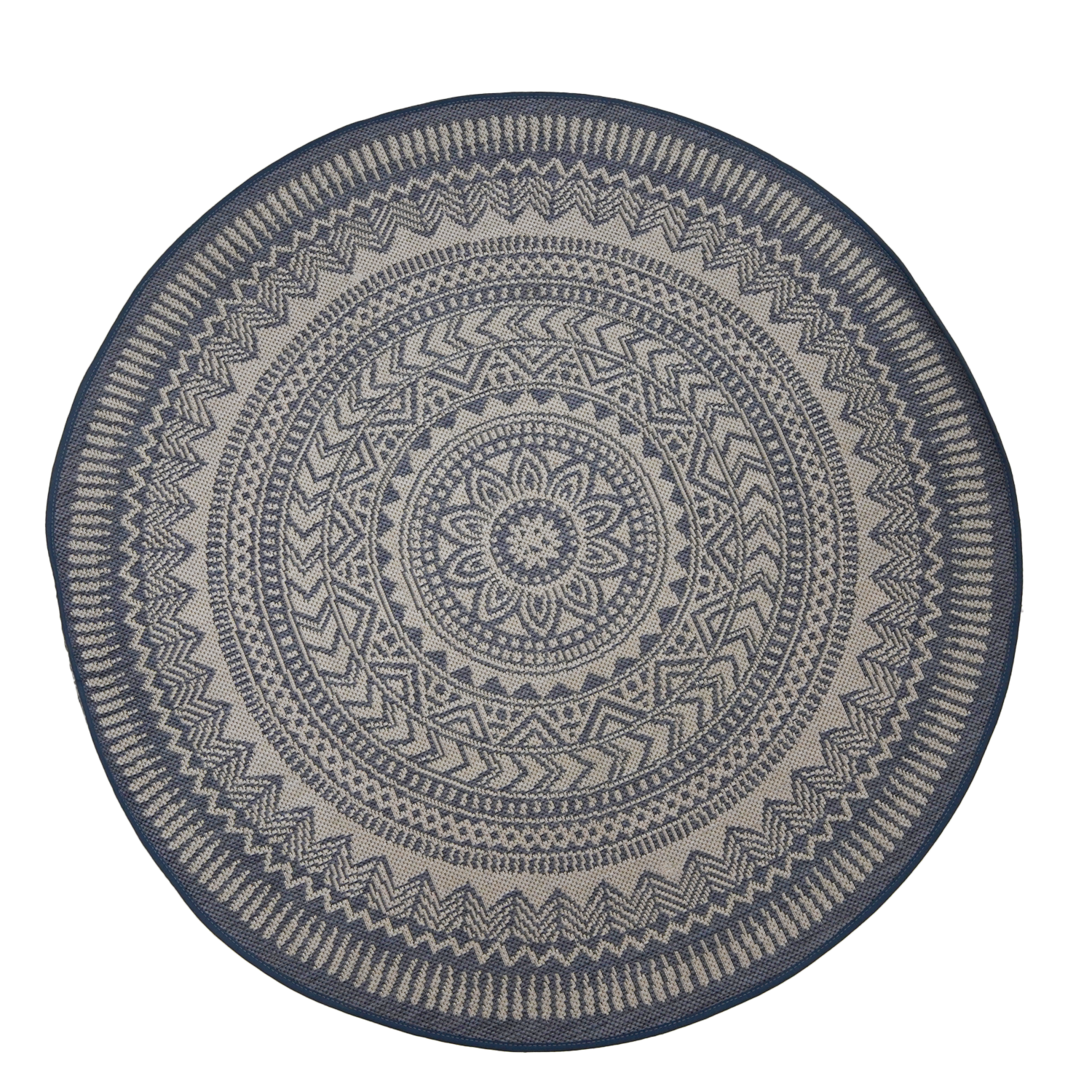 Alfombra De Área Redonda Mandalas Azul Essenza BALTA 120 x